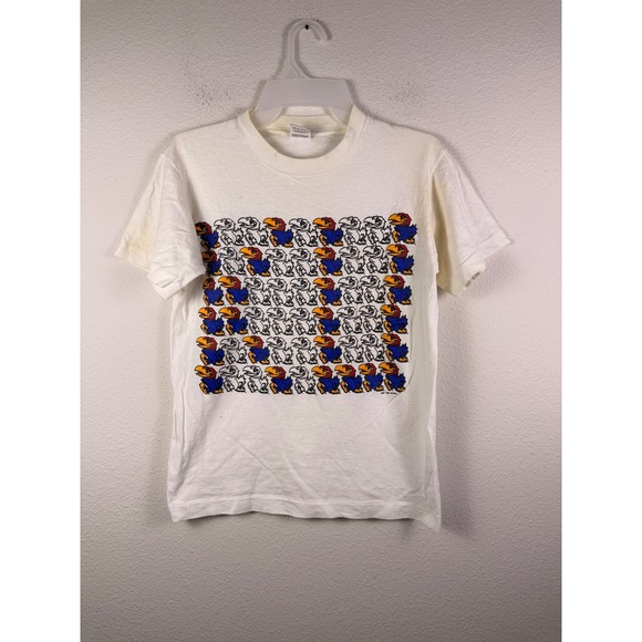 Fruit of the Loom Other - Vintage Fruit of the Loom Kansas Jayhawks T-Shirt White Small USA Single Stitch